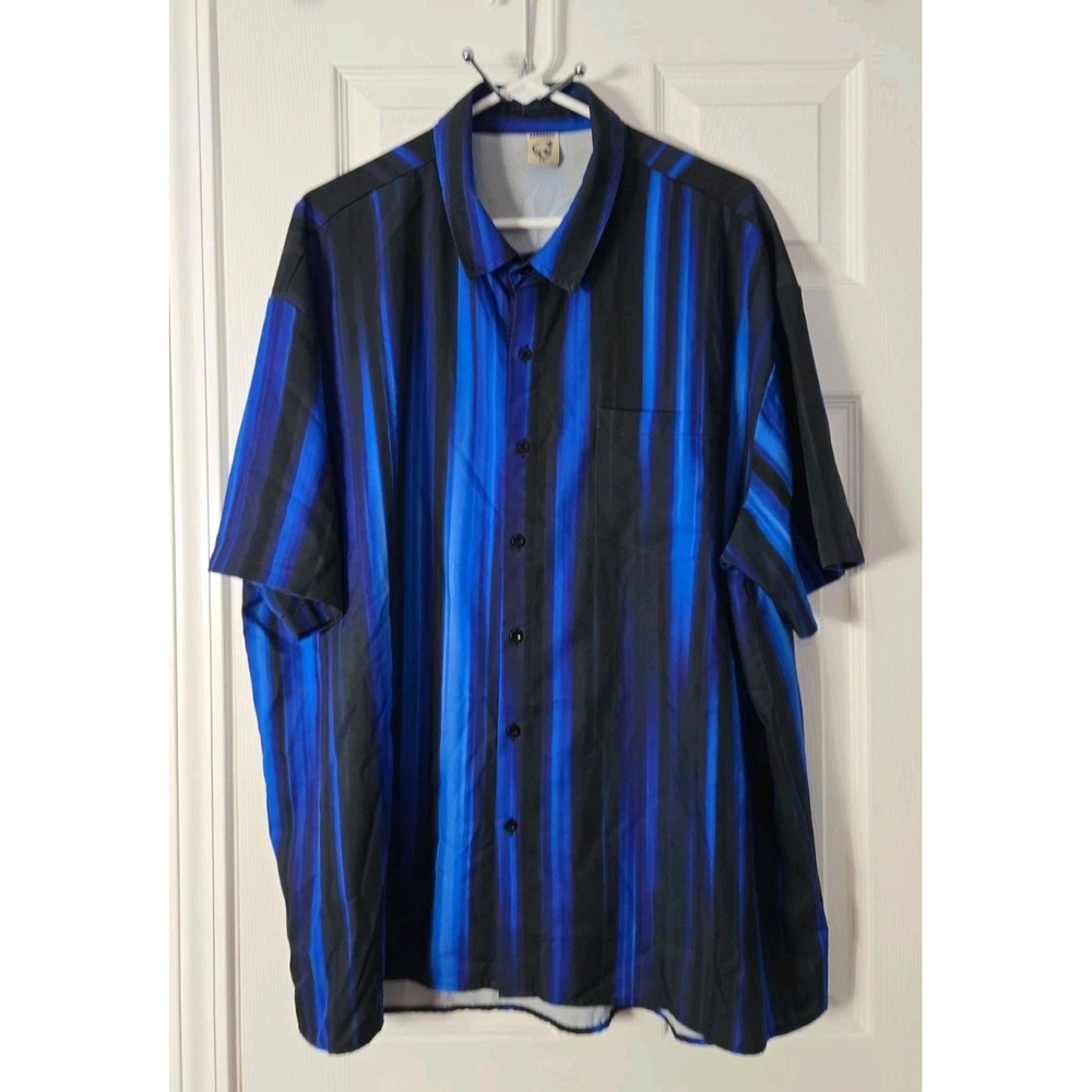 HARDADDY Men's Retro Martini Short Sleeve Button Up Shirt - Size XXL  Black/blue